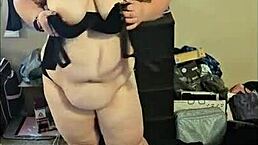 BBW Brunette Performs Playful Striptease Dance