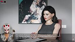 Ms. Denvers in episode 20 rocks torn stockings as a seductive milf.