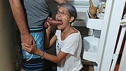 my stepdad left me with his wife, and i ended up banging her over and over in spanish porn