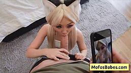 Asian Cutie Sucks Huge White Cock on Video?