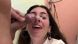 asked my friend to finish on my face in public cafe for cumwalk