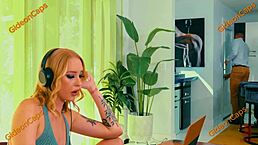 Shouldn't have said that during rough blonde bondage!