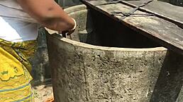 Dirty bitch pounded hard while doing laundry outside