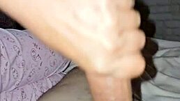 she's tired but gives me a handjob and cum for total relaxation