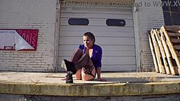 Milf Teases With Her Anus Exposed at Loading Docks