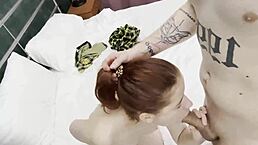 Teen Swallows Monster Cock Barefoot