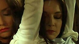 Sensual Lesbian Madame Dominates Bound Slave with Intense Masturbation and Climax
