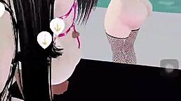 3d foursome unfolds with master Vivi, Amber, and Jasper