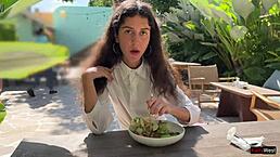 asked my friend to finish on my face in public cafe for cumwalk