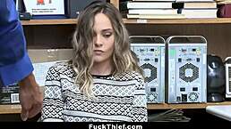 i caught the blonde teen 18+ shoplyfter getting fucked doggystyle by the security guard