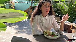 asked my friend to finish on my face in public cafe for cumwalk