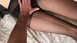 Blonde girlfriend feels intense pleasure in doggy closeup