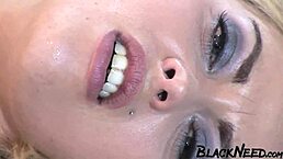 busty blonde takes on interracial monster cock.