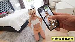 Asian Cutie Sucks Huge White Cock on Video?