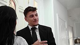 Slippery holiday massage turns into wild sex celebration! 🔥💦