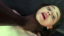 Hey, watch teen Funky Town try big black cock first time. Rough facefuck included!