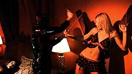 European trio gets wild with latex, leather, and BDSM for a kinky quickie.