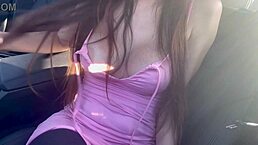 Italian milf Artemisia Love teases her big tits and hard nipples in the car. She plays with them close-up while smoking.