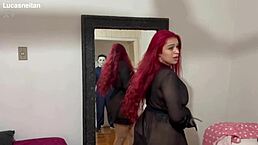 Redhead Camila Gaucha in rough Halloween anal action