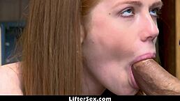 Teen shoplifter Ella Hughes forced to bang officer after getting caught.