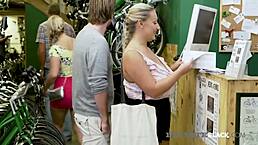 this blonde bambi bella gets into doggystyle and cowgirl with a group, her big tits bouncing outdoors