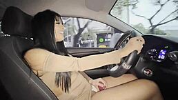 horny public masturbation in car with latina may hernandez