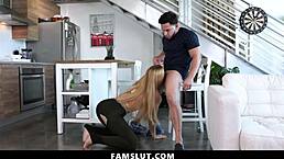 Stepsister sneaks private time with her hot stepbrother on Famslut