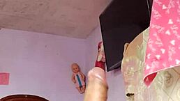 man, rich cumshot solo in my step mother-in-laws room, sniffin’ her panties!