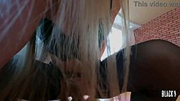 Master deep fucks neighbor wives with double penetration and stretches holes wide.