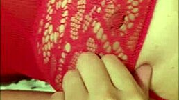 my nasty wife in sexy red lingerie teases