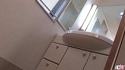 Japanese Cutie Rino Mizusawa Gets Cum in Mouth from Hairy Babe