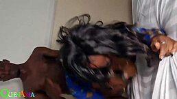 Stepmother struggles with massive cock, too big for her tight ebony body