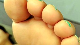 in the tent, a naughty bimbo in lingerie strips barefoot, teasing her big ass and asshole with a goddess touch