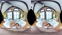 Vrush big booty cali carter's emotions surge during intense vr fucking and cumshot.