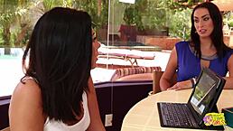 lucky girl learns lesbian tricks from two experienced milfs