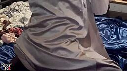 2069 - Close Up - French Amateur Satin Black Panties Black Corset Brown Light Satin Jacket Rubbing Panties Doggystyle Deepthroat Rimming Sex Toys