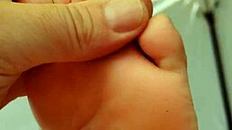 in the tent, a naughty bimbo in lingerie strips barefoot, teasing her big ass and asshole with a goddess touch