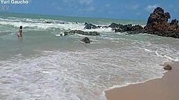 Hot married blonde Yuri Gaúcho flaunts all at nude beach