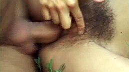 Unbelievable! American brunette girlfriend fingered outdoors in wild action. Hair pie gets slammed hard!