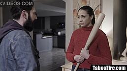 hot brunette pounded hard by creepy guy