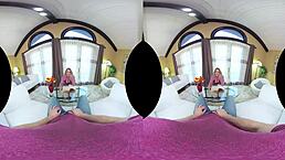 Vrush big booty cali carter's emotions surge during intense vr fucking and cumshot.