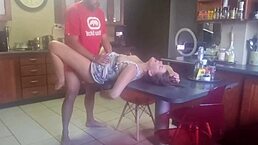 Brother-in-Law Makes Me Moan Loud on Kitchen Table with Wild Action