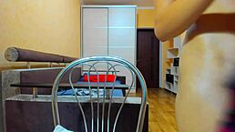 Hot Brunette in Bra Teases Tits, Strips Naked