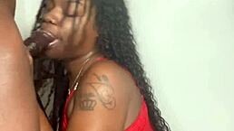 The stepbrother enjoys keisha minaj sucking his big black cock