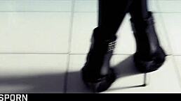 elegant blonde milf in lingerie feels sensual pleasure during cowgirl fucking