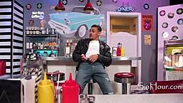 Waitress Anna Claire Clouds caught serving hot with Victor Ray