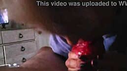 amateur wife delivers sloppy fruit roll-up blowjob on big cock 😜