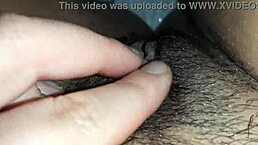 Tickling wet pussy to orgasm