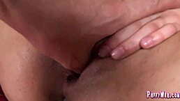 teen 18+ pussy fingering and dildo masturbation in panties, solo play with tits