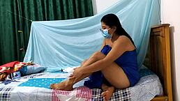 Does mlif touch herself after her bath?